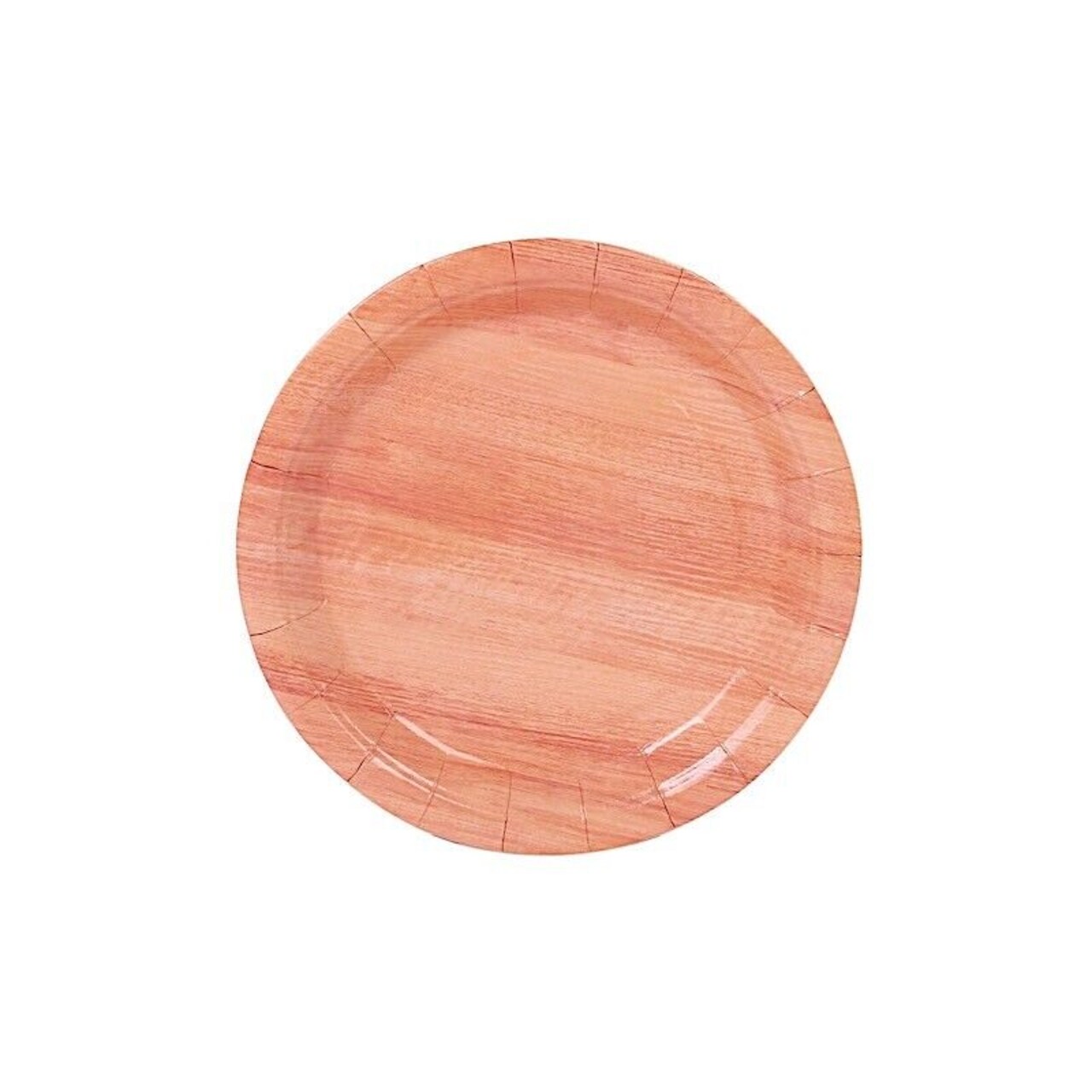 25 Natural 7 in Round Disposable Paper PLATES Wood Grain Design